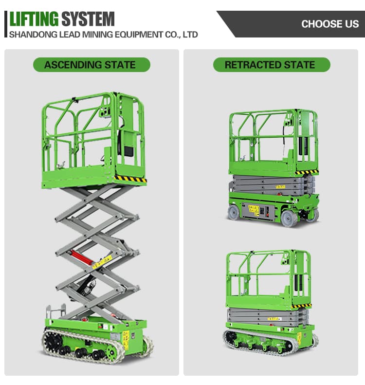 4m Crawler Scissor Lift Compact Tracked Aerial Work Platform