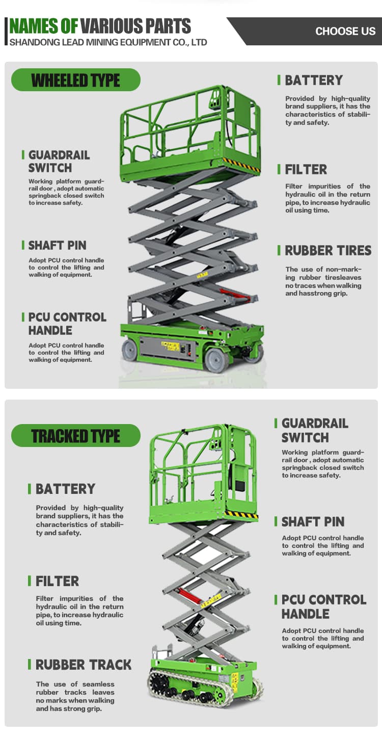 4m Crawler Scissor Lift Compact Tracked Aerial Work Platform