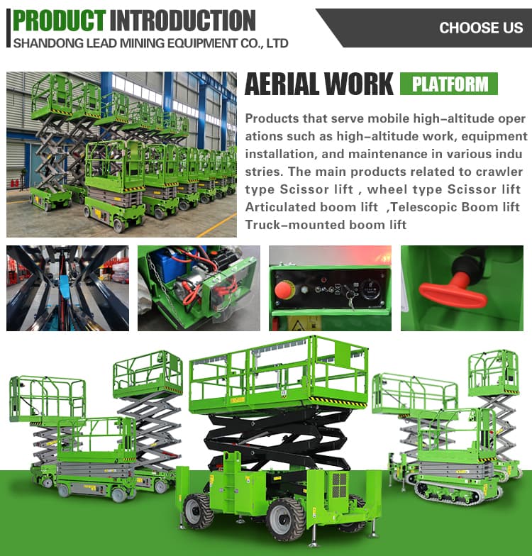 4m Crawler Scissor Lift Compact Tracked Aerial Work Platform