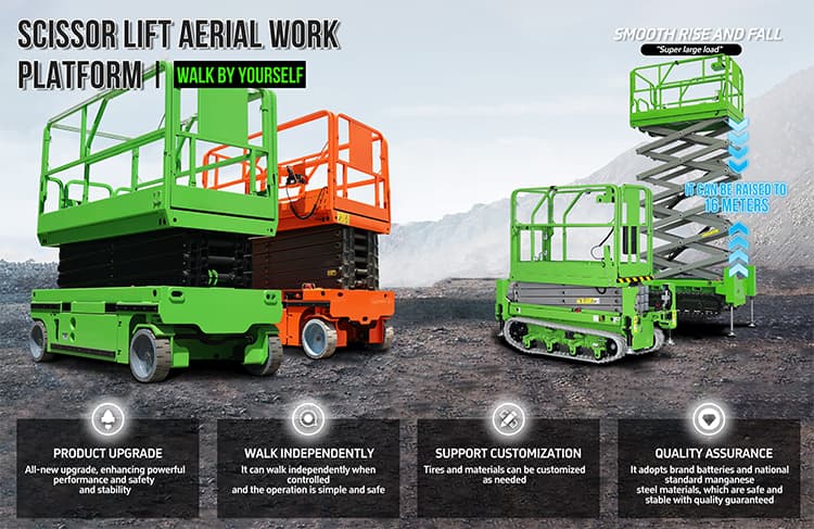 4m Crawler Scissor Lift Compact Tracked Aerial Work Platform