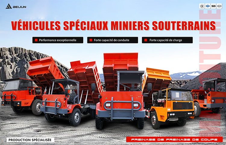 Camion Minier Souterrain 3,5 Tonnes avec Frein Pneumatique pour Tunnels Étroits