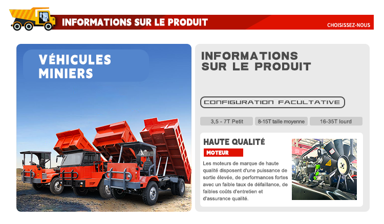 Camion Minier Souterrain 3,5 Tonnes avec Frein Pneumatique pour Tunnels Étroits