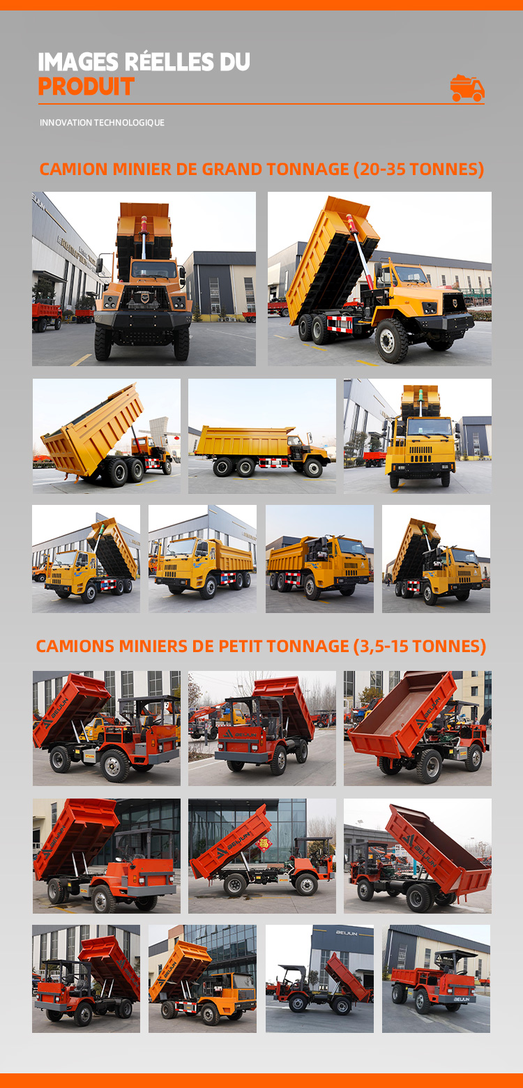 Camion-Benne Minier Souterrain 3,5 Tonnes avec Frein Humide pour Espaces Confinés