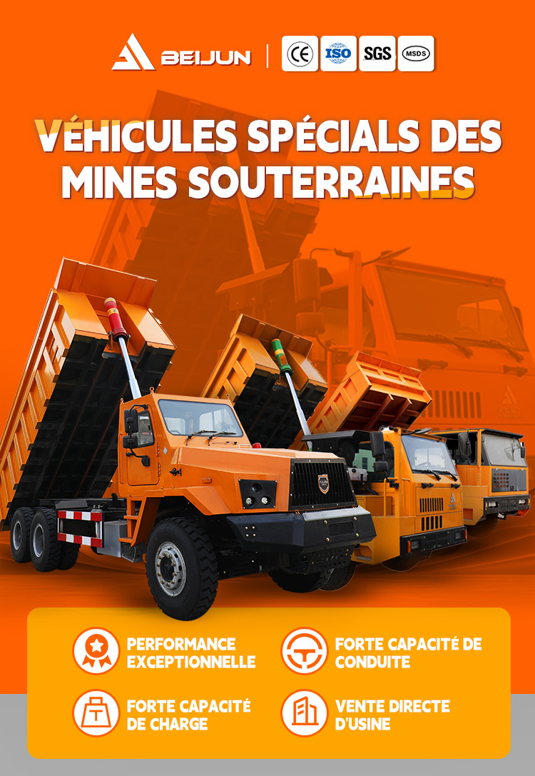 Camion-Benne Minier Souterrain 3,5 Tonnes avec Frein Humide pour Espaces Confinés