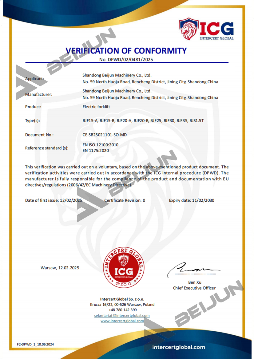 Electric forklift，CE